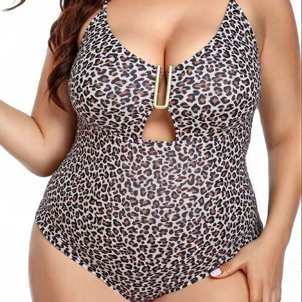 Wholesale Large size deep V one-piece swimsuit